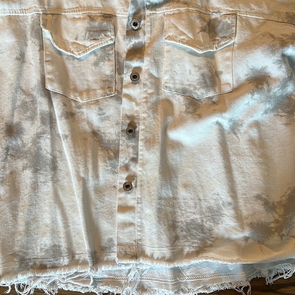 Sunny Studio White & Grey tie dye button down shirt ONE SIZE - Picture 2 of 6